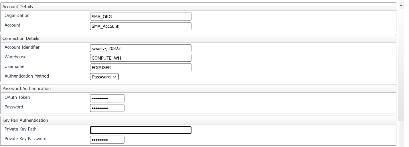 Snowflake Agent properties