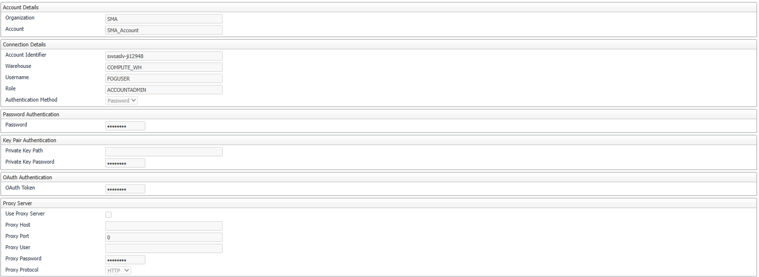 Snowflake Agent properties